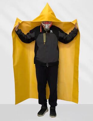 Industrial Fire Protection Silicone Coated Fire Blanket 700°C Heat Resistant Emergency Blanket With Hood For Full Body Safety