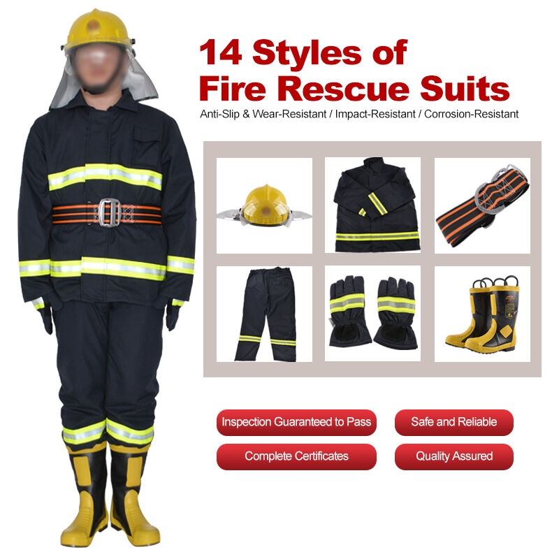 14-piece yellow fire protection uniform set