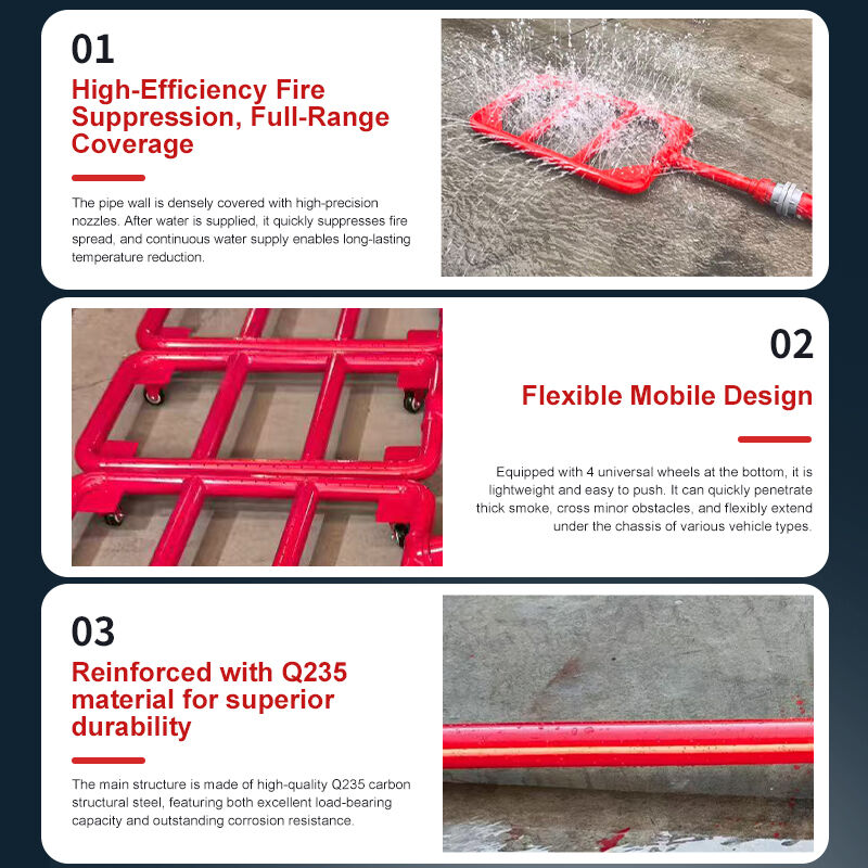 Mobile Under Vehicle Water Spray Fire Extinguisher JGCDPSZZ-65 Q235 Steel For EV Garage Charging Pile Emergency Firefighting