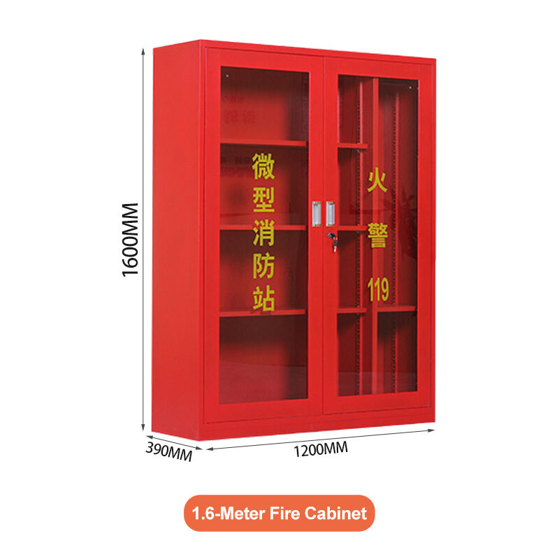 Fire Safety Cabinet With 3C Tempered Glass 1200mm Aluminum Alloy Fire Equipment Storage Cabinet With Adjustable Shelves And Lock For Office Factory Warehouse